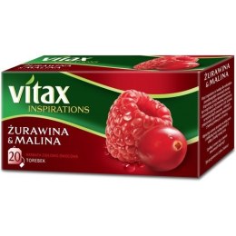 Vitax HERBATA VITAX INSPIRATION ŻURAWINA Z MALINĄ 20 TOREBEK