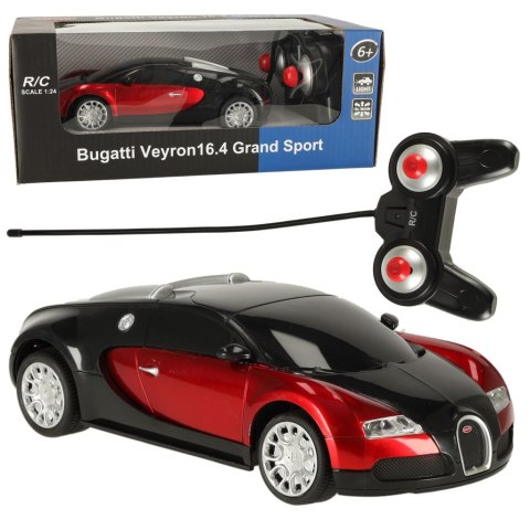 Samochód zdalnie sterowany na pilota RC zdalnie sterowany Bugatti Veyron licencja 1:24 czerwony