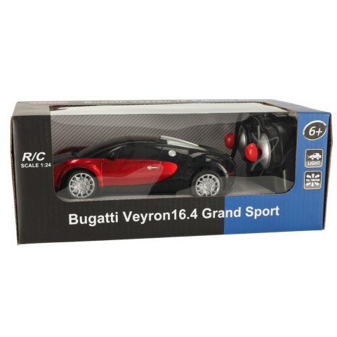 Samochód zdalnie sterowany na pilota RC zdalnie sterowany Bugatti Veyron licencja 1:24 czerwony