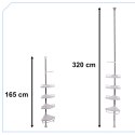 Półka łazienkowa narożna pod prysznic teleskopowa 4 półki wieszaki regulowana wysokość 165-320 cm