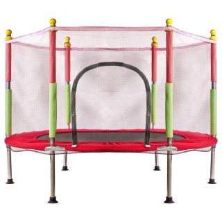 Trampolina ogrodowa dla dzieci siatka 140cm 55inch czerwona