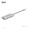 CLUB3D CSV-1547 huby i koncentratory USB 3.2 Gen 2 (3.1 Gen 2) Type-C 10000 Mbit/s Czarny, Srebrny CLUB3D