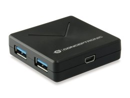 Conceptronic HUBBIES02B huby i koncentratory USB 3.2 Gen 1 (3.1 Gen 1) Mini-B 5000 Mbit/s Czarny Conceptronic