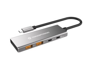 Conceptronic HUBBIES15G huby i koncentratory USB 3.2 Gen 2 (3.1 Gen 2) Type-C 10000 Mbit/s Szary Conceptronic