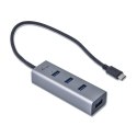 I-tec Metal C31HUBMETAL403 huby i koncentratory USB 3.2 Gen 1 (3.1 Gen 1) Type-C 5000 Mbit/s Szary I-tec