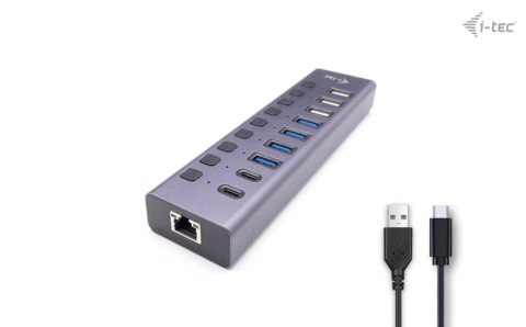 I-tec CACHARGEHUB9LAN huby i koncentratory USB 2.0 Type-C 5000 Mbit/s Szary I-tec