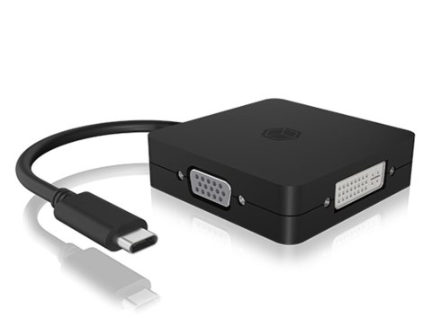 ICY BOX IB-DK1104-C 0,15 m USB Type-C DVI + VGA + DisplayPort + HDMI Czarny ICY BOX