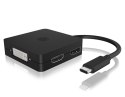 ICY BOX IB-DK1104-C 0,15 m USB Type-C DVI + VGA + DisplayPort + HDMI Czarny ICY BOX