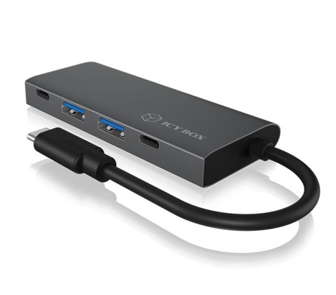 ICY BOX IB-HUB1428-C31 USB 3.2 Gen 2 (3.1 Gen 2) Type-C 10000 Mbit/s Antracyt, Czarny ICY BOX