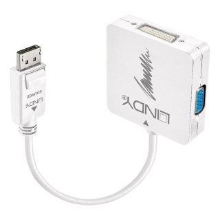 Lindy 41028 adapter kablowy DisplayPort DVI-D + VGA (D-Sub) + HDMI Czarny Lindy