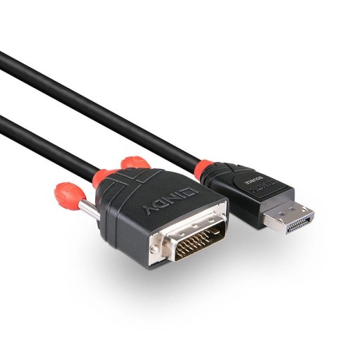 Lindy 41490 adapter kablowy 1 m DVI-D DisplayPort Czarny Lindy