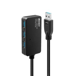 Lindy 43159 huby i koncentratory USB 3.2 Gen 1 (3.1 Gen 1) Type-A 5000 Mbit/s Czarny Lindy