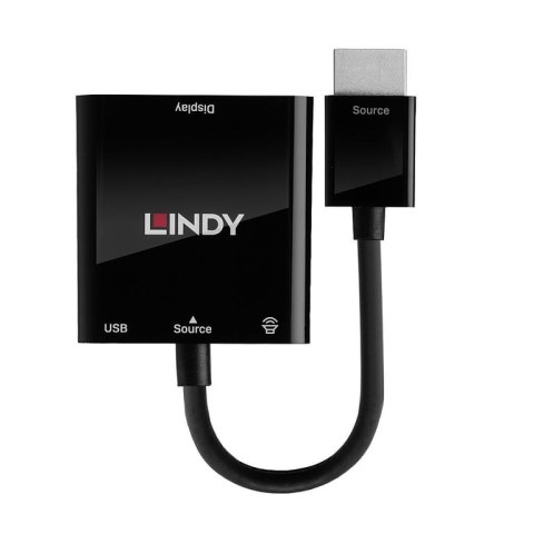 Lindy 38285 adapter kablowy 0,1 m HDMI Typu A (Standard) VGA (D-Sub) Czarny Lindy