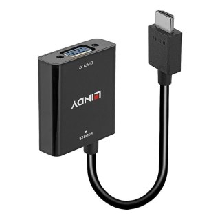 Lindy 38291 adapter kablowy 0,1 m HDMI Typu A (Standard) VGA (D-Sub) Czarny Lindy