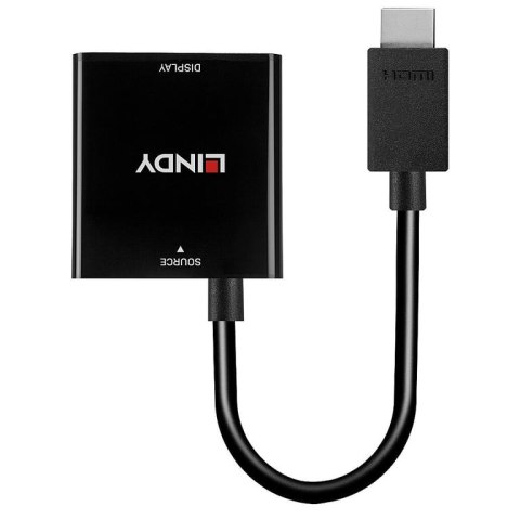 Lindy 38291 adapter kablowy 0,1 m HDMI Typu A (Standard) VGA (D-Sub) Czarny Lindy