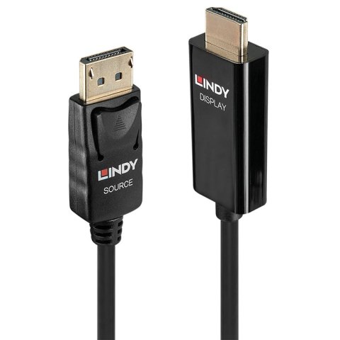 Lindy 40914 adapter kablowy 0,5 m HDMI Typu A (Standard) DisplayPort Czarny Lindy