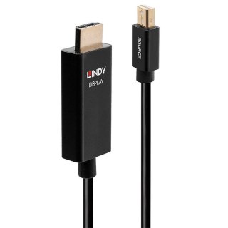 Lindy 40920 adapter kablowy 0,5 m Mini DisplayPort HDMI Czarny Lindy