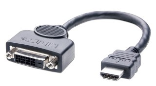 Lindy 41227 adapter kablowy 0,2 m DVI-D HDMI Czarny Lindy