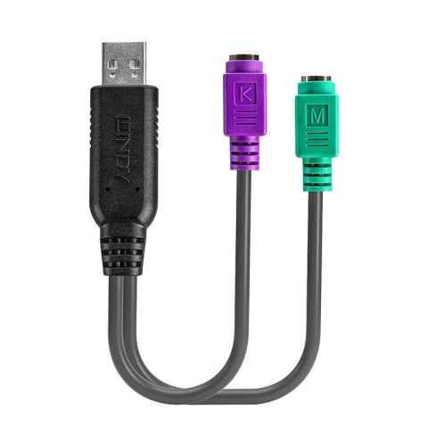 Lindy 42651 zmieniacz płci / kabli USB A 1.1 2 x Mini-DIN 6 Pin Czarny Lindy