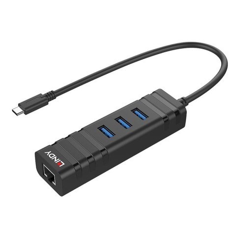 Lindy 43249 huby i koncentratory USB 3.2 Gen 1 (3.1 Gen 1) Type-C 5000 Mbit/s Czarny Lindy