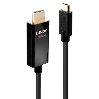 Lindy 43291 adapter kablowy 1 m USB Type-C HDMI Typu A (Standard) Czarny Lindy