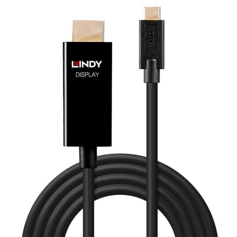 Lindy 43291 adapter kablowy 1 m USB Type-C HDMI Typu A (Standard) Czarny Lindy