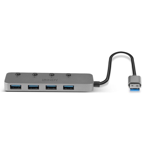 Lindy 43309 huby i koncentratory USB 3.2 Gen 1 (3.1 Gen 1) Type-A 5 Mbit/s Szary Lindy