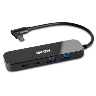 Lindy 43334 huby i koncentratory USB 3.2 Gen 2 (3.1 Gen 2) Type-C 10000 Mbit/s Czarny Lindy