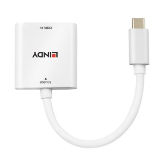 Lindy 43339 adapter kablowy 0,1 m USB Type-C HDMI Biały Lindy