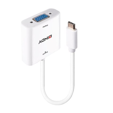 Lindy 43355 adapter kablowy USB Type-C VGA (D-Sub) Biały Lindy