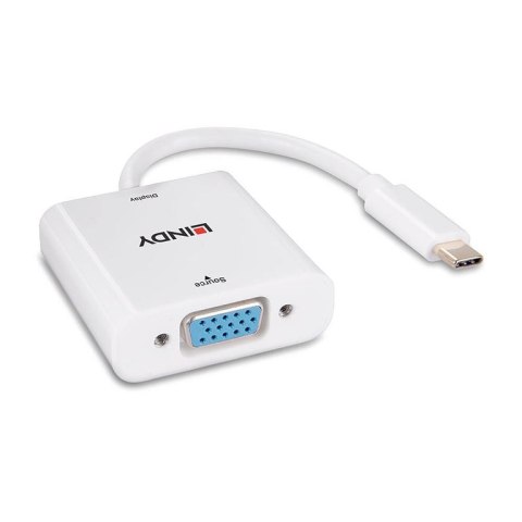 Lindy 43355 adapter kablowy USB Type-C VGA (D-Sub) Biały Lindy