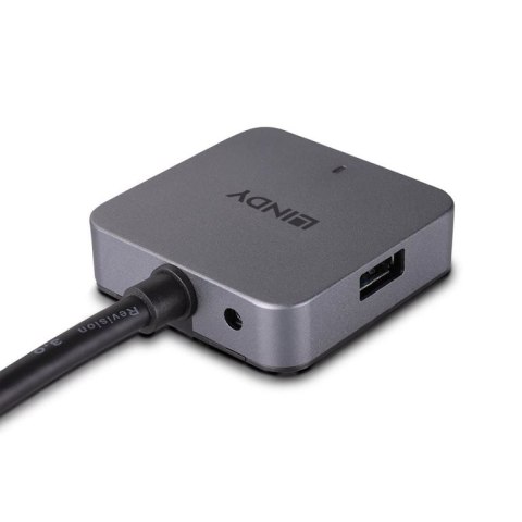 Lindy 43388 huby i koncentratory USB 3.2 Gen 1 (3.1 Gen 1) Type-A 5000 Mbit/s Czarny, Szary Lindy