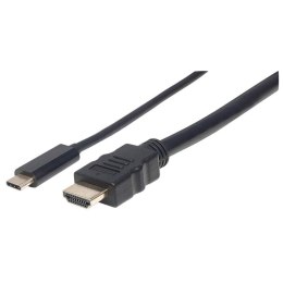 Manhattan 152235 adapter kablowy 1 m USB Type-C HDMI Typu A (Standard) Czarny Manhattan