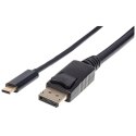 Manhattan 152464 adapter kablowy 2 m USB Type-C DisplayPort Czarny Manhattan