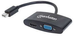 Manhattan 152709 adapter kablowy 0,25 m Mini DisplayPort HDMI + VGA (D-Sub) Czarny Manhattan