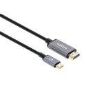 Manhattan 153607 adapter kablowy 2 m HDMI Typu A (Standard) USB Type-C Czarny, Srebrny Manhattan