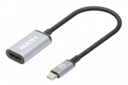 Manhattan 153706 adapter kablowy 0,15 m USB Type-C HDMI Czarny, Srebrny Manhattan