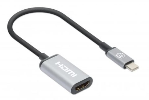 Manhattan 153706 adapter kablowy 0,15 m USB Type-C HDMI Czarny, Srebrny Manhattan