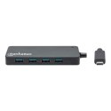 Manhattan 164924 huby i koncentratory USB 3.2 Gen 1 (3.1 Gen 1) Type-C 5000 Mbit/s Czarny Manhattan