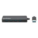 Manhattan 168403 huby i koncentratory USB 3.2 Gen 1 (3.1 Gen 1) Type-A 5000 Mbit/s Czarny Manhattan