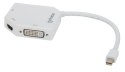 Manhattan 207362 adapter kablowy 0,25 m Mini DisplayPort DVI-I + VGA (D-Sub) + HDMI Biały Manhattan