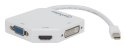 Manhattan 207362 adapter kablowy 0,25 m Mini DisplayPort DVI-I + VGA (D-Sub) + HDMI Biały Manhattan