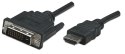 Manhattan 322782 adapter kablowy 1 m HDMI Typu A (Standard) DVI-D Czarny Manhattan