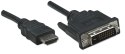 Manhattan 322782 adapter kablowy 1 m HDMI Typu A (Standard) DVI-D Czarny Manhattan