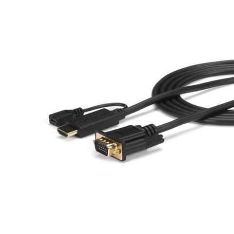 StarTech HD2VGAMM10 adapter kablowy 3 m VGA (D-Sub) HDMI + Micro USB Czarny StarTech.com