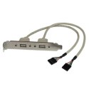 StarTech USBPLATE zmieniacz płci / kabli 2 x IDC 2 x USB A Srebrny StarTech.com