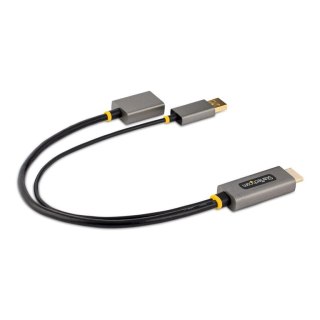 StarTech 128-HDMI-DISPLAYPORT adapter kablowy 0,3 m HDMI Typu A (Standard) Czarny, Szary StarTech.com