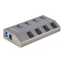 StarTech 5G4AIBS-USB-HUB-EU huby i koncentratory USB 3.2 Gen 1 (3.1 Gen 1) Type-B 5000 Mbit/s Szary StarTech.com