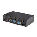 StarTech D86A2-2-PORT-8K-KVM przełącznik KVM Czarny StarTech.com