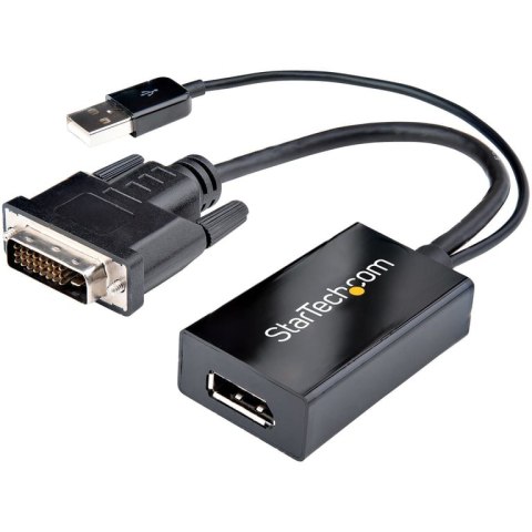 StarTech DVI2DP2 adapter kablowy 0,254 m DVI-D DisplayPort Czarny StarTech.com